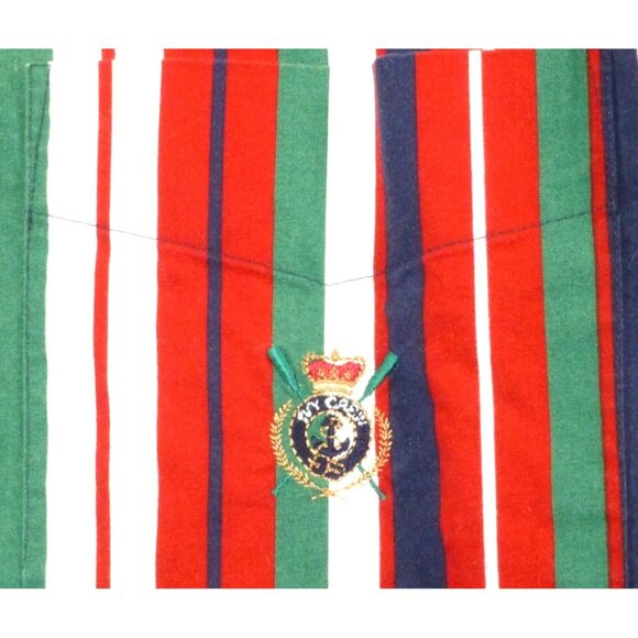 VTG Ivy Crew Men's Long Sleeve Button Down Red White Blue Shirt L Long Sleeve Co - Picture 2 of 8